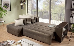 Разтегателен ъглов диван с подлакътник етажерка Мелвин S