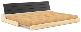 Разтегателен диван от велур горчица/светлокафяв 196 cm Base – Karup Design