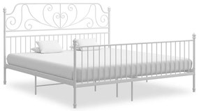 324857 vidaXL Рамка за легло, бяла, метал, 180x200 cм