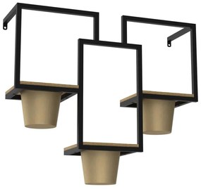 Стенна саксия 46x53 см златиста