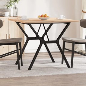 3282784 vidaXL Трапезна маса Y-образна рамка 90x90x75,5 см бор масив и стомана