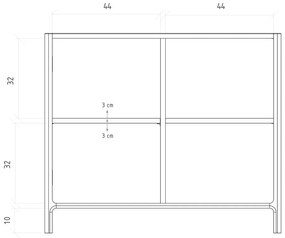 Шкафче от масивен дъб в естествен цвят 95x80 cm Twig – The Beds