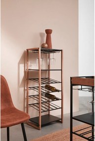 Черен/в естествен цвят метален шкаф за вино брой бутилки 20, 50x122x35 cm Isaac – Yes Everyday