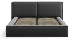 Тъмносиво тапицирано кадифено двойно легло с място за съхранение с включена подматрачна рамка 180x200 cm Arendal – Cosmopolitan Design
