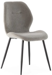 Светлосиви тапицирани трапезни столове в комплект 4 бр. Ansu – Marckeric