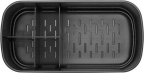 Кутия за аксесоари за баня Brabantia ReNew 1003493, Устойчива на корозия, Вътрешен разделител, Противоплъзгаща основа, Тъмносив