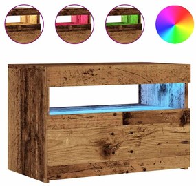 856309 vidaXL ТВ шкаф с LED светлини Старо дърво 60x35x40 cm