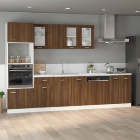 815566 vidaXL Долен шкаф за мивка "Lyon", кафяв дъб, 80x46x81,5 см, инженерно дърво