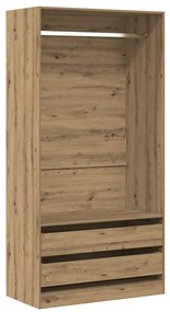 3318627 vidaXL Гардероб Artisan Дъб 100x50x200 cm Инженерна дървесина