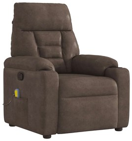 4015569 vidaXL Масажен наклоняем стол, кафяв, микрофибърен текстил
