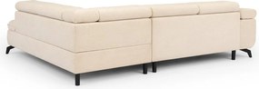 Кремав шенилов ъглов диван (десен ъгъл L форма) Marbeya – Ropez