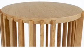 Масичка за кафе от дъб с барабан, ø 53 cm - Woodman