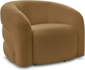 Въртящо се кресло от прежда с примки от букле в цвят горчица Elina – Bobochic Paris