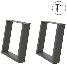 Sonata H Крака за холна маса U-образна 2бр антрацит 50x(42-43)см стомана