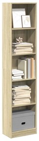 857794 vidaXL Библиотека, сонома дъб, 40x24x176 см, инженерно дърво