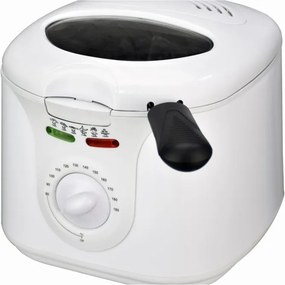 Фритюрник Elite EDFF-1290W, 1300W, 2 литра, 80-190C, Прозорец за наблюдение, Cool Touch, Бял