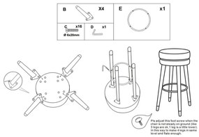 Черен/в златист цвят тапициран бар стол (височина на седалката 74 cm) Paris – Mauro Ferretti