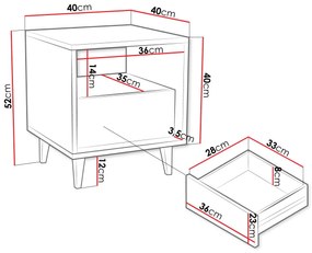 Нощно шкафче Ferido 1SZ