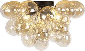 Интелигентна таванна лампа черна с кехлибарено стъкло 6 светлини вкл. 6 WiFi G9 - Uvas