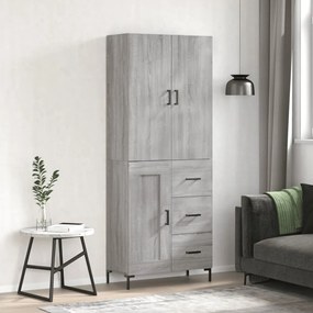 3196017 vidaXL Висок шкаф, сив сонома, 69,5x34x180 см, инженерно дърво