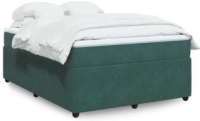 3285641 vidaXL Боксспринг легло с матрак, зелена, 140x190 см, кадифе