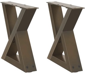 4012683 vidaXL Крака за масичка за кафе, 2 бр., естествена стомана, 40 x (30-31,3) см, стомана