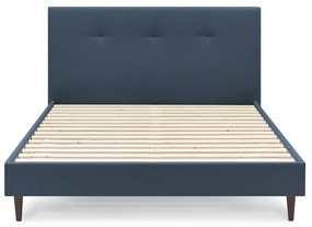 Синьо тапицирано двойно легло с решетка 180x200 cm Tory - Bobochic Paris