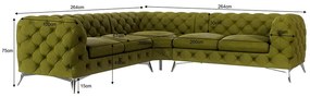 Зелен кадифен ъглов диван Chelsea – Ropez