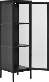 Черна метална витрина 40x140 cm Brisbane – House Nordic