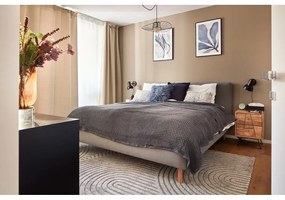 Сиво двойно легло 180x200 cm тапицирано с място за съхранение с включена подматрачна рамка Mattis – Meise Möbel