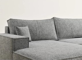 Сив шенилов сгъваем/с място за съхранение ъглов диван (U форма) Kyoto – Maison de Rêve