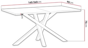 Маса Cali разширяема-Length: 160-260 cm