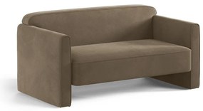 Кафяво-сив кадифен диван 140 cm Abby – Micadoni