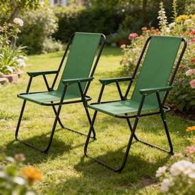 Сгъваем градински стол, къмпинг стол - зелен риболовен стол