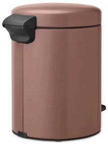 Кош за боклук с педал Brabantia NewIcon 1008841, 5 л, Плавно затваряне, Противоплъзгаща основа, Сатенено покритие, Кафяв