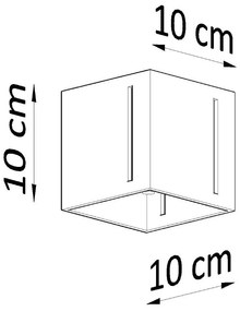 Бяло осветително тяло за таван с метален абажур 10x10 cm Pax – Sollux