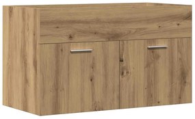 856212 vidaXL Шкаф за мивка за баня, дъб артизан 80x38,5x46см инженерно дърво