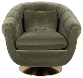 Маслиненозелено кадифено кресло Member - Dutchbone