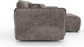 Кафяво-сив шенилов ъглов диван (десен ъгъл) Nelia – Ropez