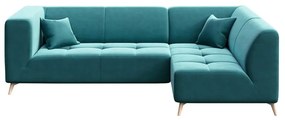 Тюркоазено син ъглов диван , десен ъгъл Toro - MESONICA