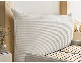 Бежово двойно легло 180x200 cm тапицирано с място за съхранение с включена подматрачна рамка Jade – Bobochic Paris