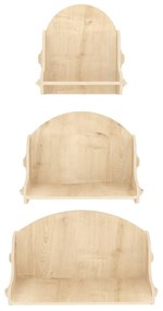 Рафтове в комплект от 3 броя с дъбов декор в естествен цвят Sima - Kalune Design