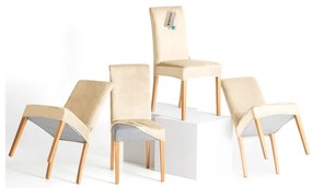 Бежови ластични покривала за стол в комплект от 4 бр. 48 cm Sento – Restilo