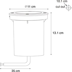 Модерен външен наземно прожектор черен 35 мм регулируем IP65 - Delux
