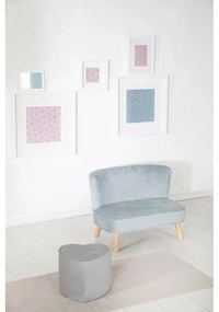 Светлосиво кадифено бебешко пуфче Lil Sofa - Roba