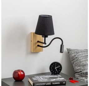 Brilagi - LED Аплик NUBILA WOOD 1xE27/25W/230V + LED/3W дъб/черен