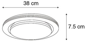 Таванна лампа бяла 38 см с LED с дистанционно управление - Jochem