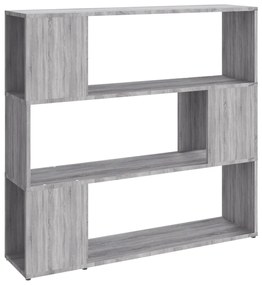 826648 vidaXL Библиотека/разделител за стая, сив сонома, 100x24x94 см