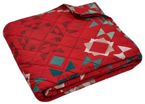 Червено капитонирано покривало за легло 220x230 cm Patchwork – Catherine Lansfield