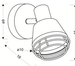 Черна метална стенна лампа Neria - Candellux Lighting